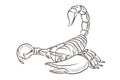 Scorpio. Black and white drawing, coloring for children. Symbol.